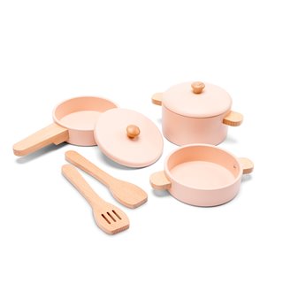 Wooden pan set (pink)
